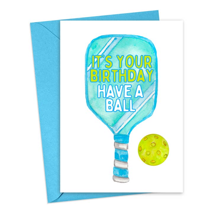 Pickleball Birthday Cards Pickleball Gifts - Greeting Cards for wholesale by R is for Robo