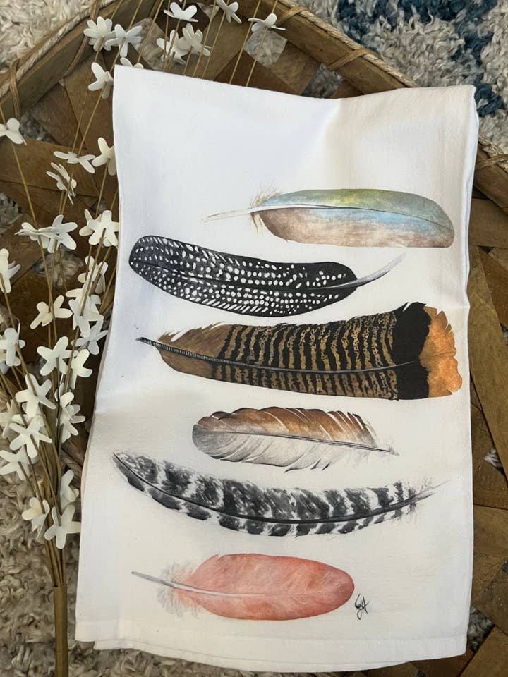 Tea Towel - Feathers for wholesale by DOLLY ESTELLE