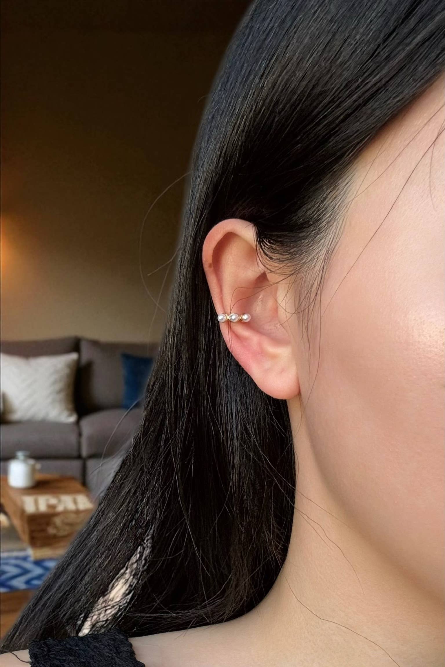 Guld Øreringe i rustfrit stål uden piercing 124AQ353 for engroshandel på Faire0