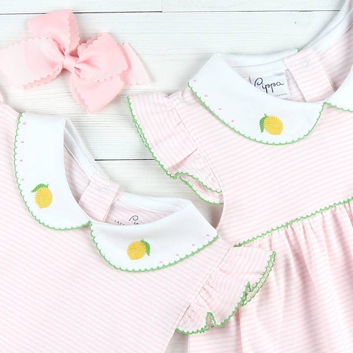 Shrimp and Grits Kids - Wholesale Bodysuit (Non-Footed) - Baby - Girls Pima Bubble - Lemons