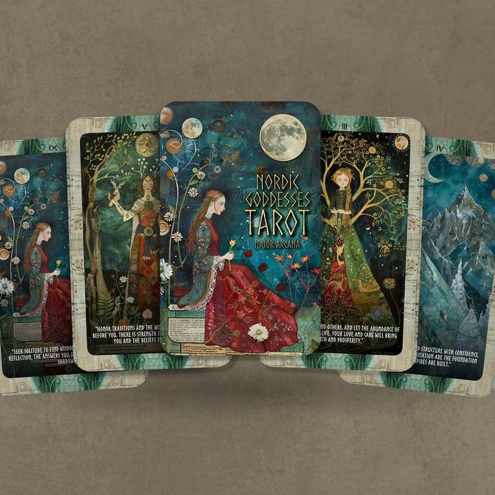 Ibiza Tarot USA - Wholesale Tarot Cards - Nordic Goddesses Tarot - Major Arcana - Nordic Major Arcana Insights - Tarot Cards - Tarot Deck - Divination Tools
