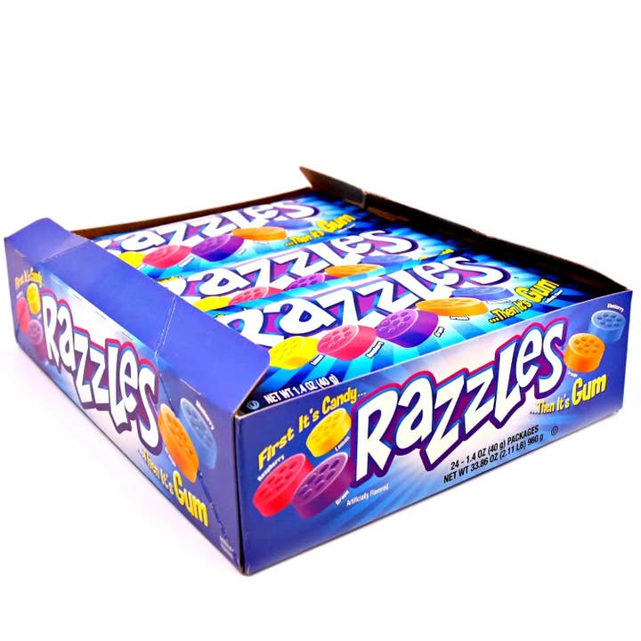 Long Island Candy Factory - Wholesale Chewing Gum - Razzles 24 count tray