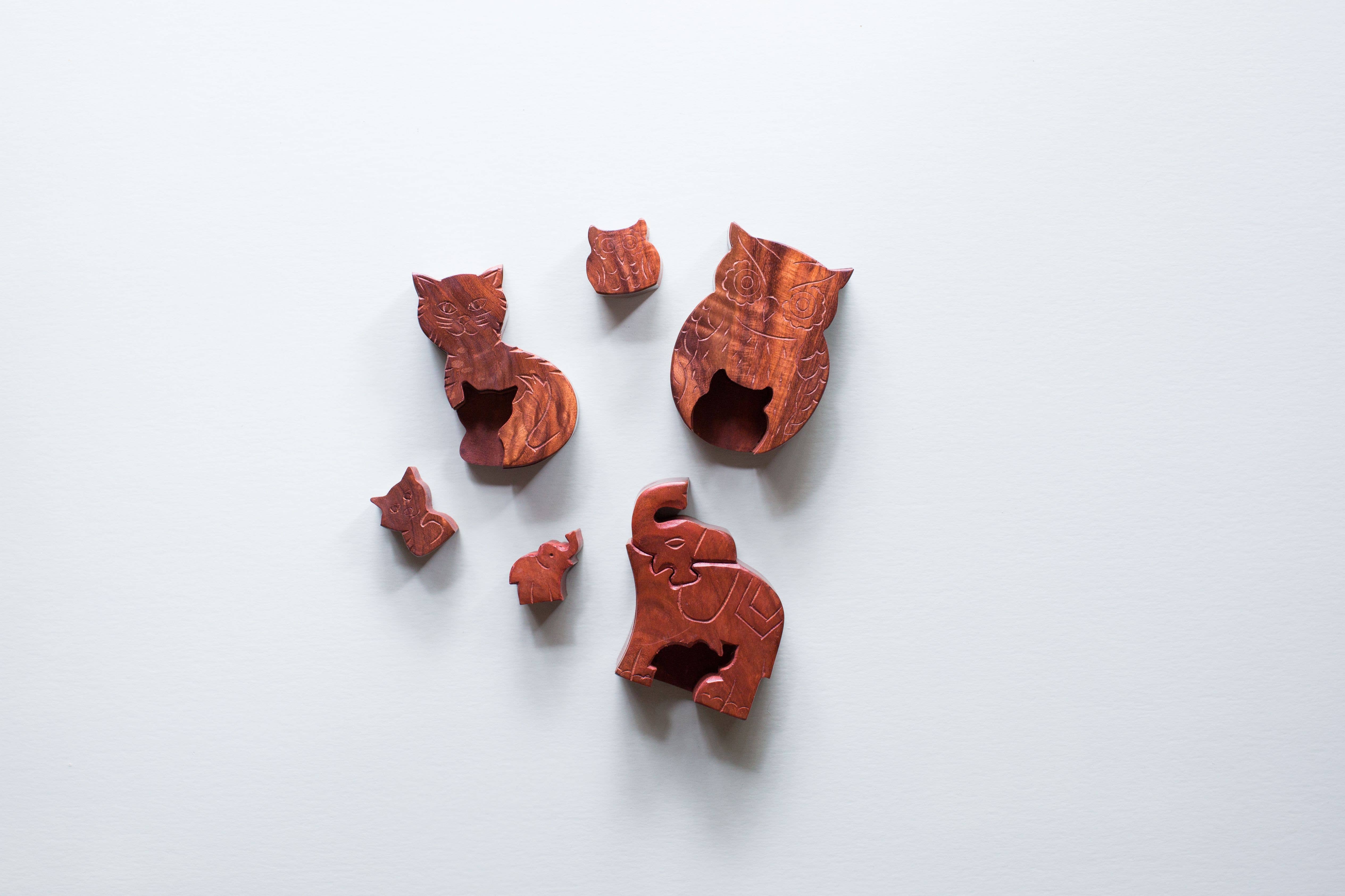 Matr Boomie Fair Trade - Wholesale Decorative Box - Mama Elephant Puzzle Box1