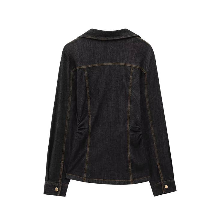 Marayn - Wholesale Top & Pant Set (NOT Loungewear) - Women's - Spring Denim Set Chic Womens Long Sleeve Outfit2