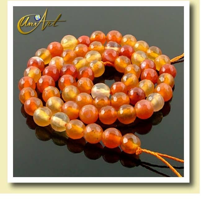 Carnoolstroken, Gefacetteerde Kralen 6 Mm voor wholesale door UniArt