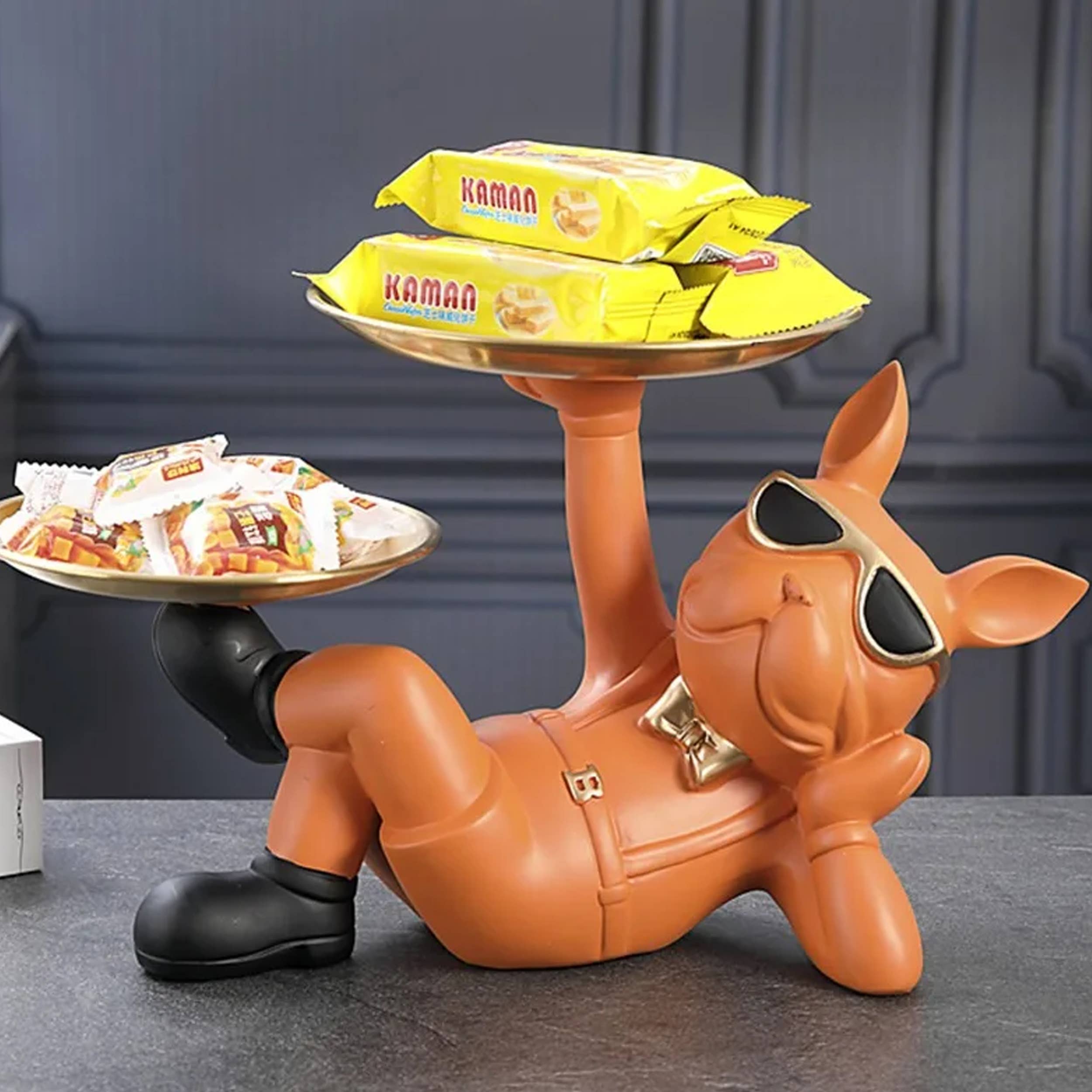 Buddha Ayurveda - Wholesale Sculpture - Dog Butler Statue with Tray For Home Decor - Assorted Bulk2