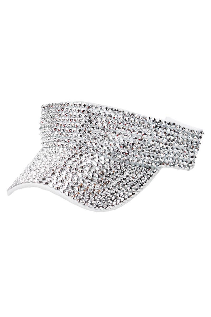 Cap Zone - Wholesale Visor - Women's - Full Bling Rhinestone Acrylic Velcro Visor15