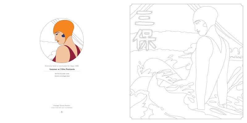 Texas Bookman - Wholesale Colouring and activity book – adult - Vintage Travel Posters (Art Coloring Book)1