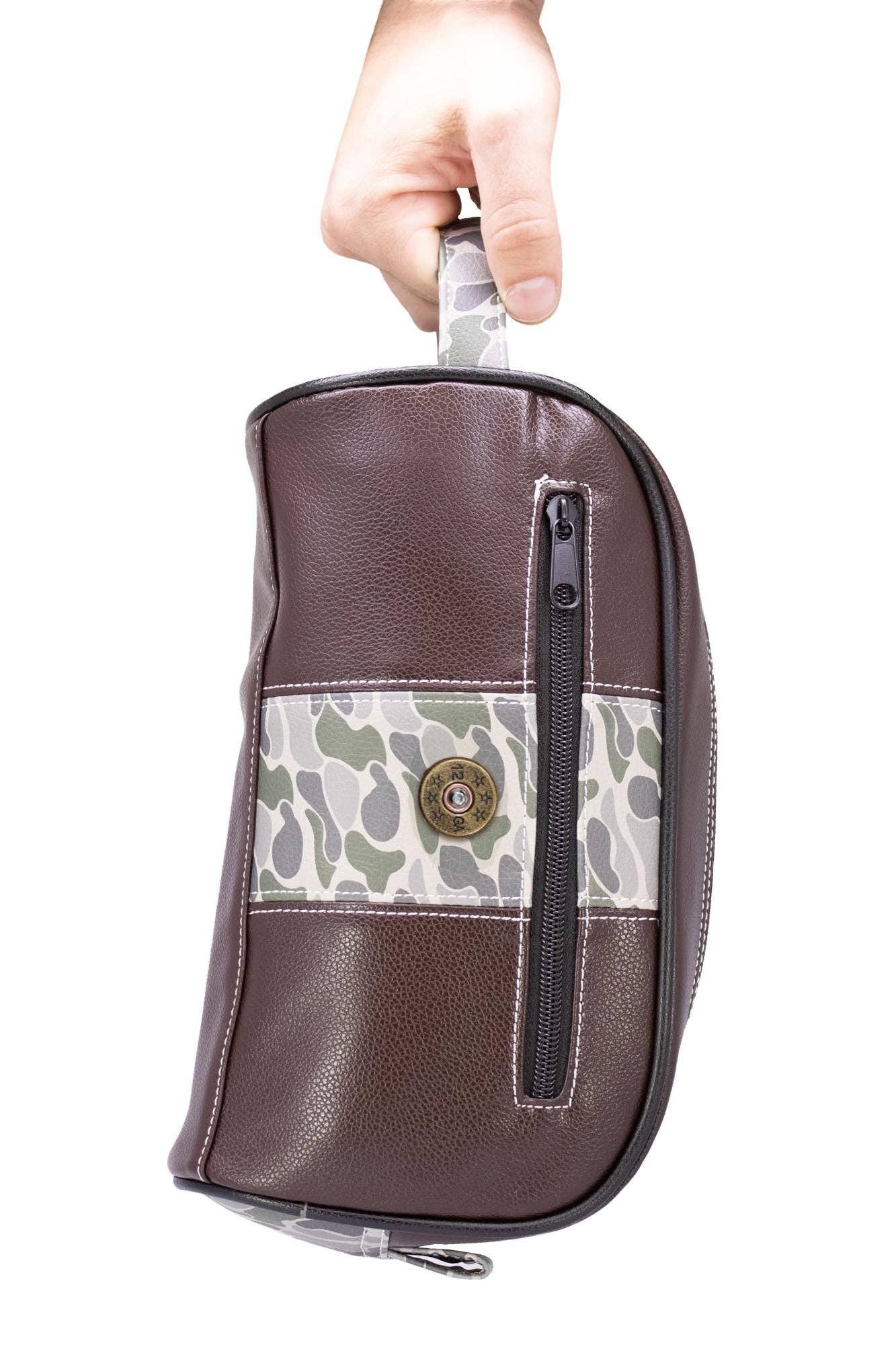 Zep-Pro - Wholesale Toiletry Bag - Men's - Shot Shell Brown Pebble Old School Camo Men's Toiletry Dopp Bag.3