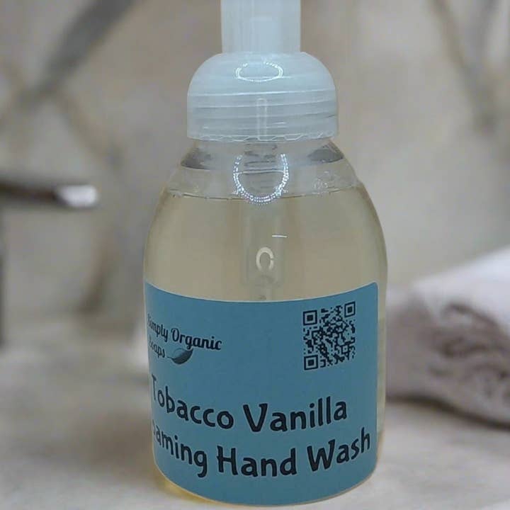 Tobacco Vanilla Foaming Hand Wash for wholesale by Simply Organic Soaps