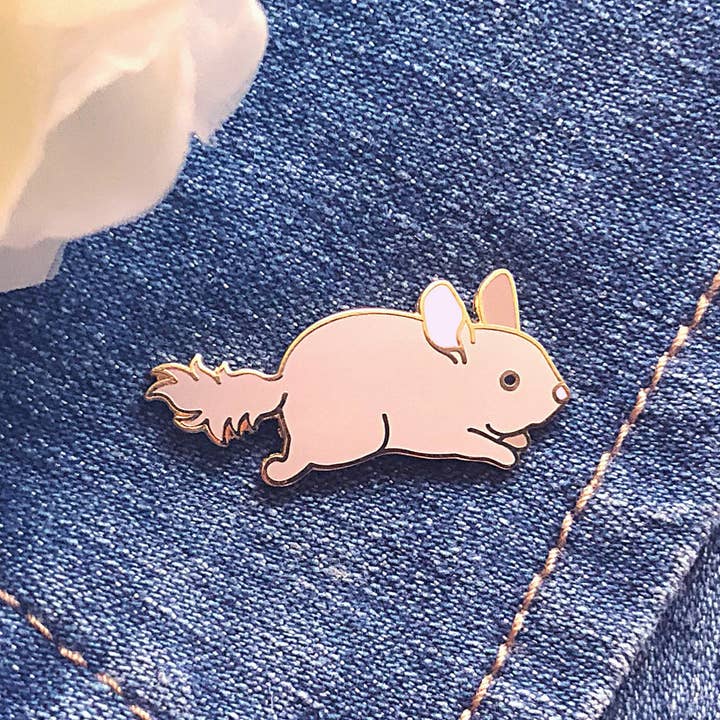 Alum and Ink - Wholesale Lapel Pin/Button - Chibi Chinchilla Enamel Pin5