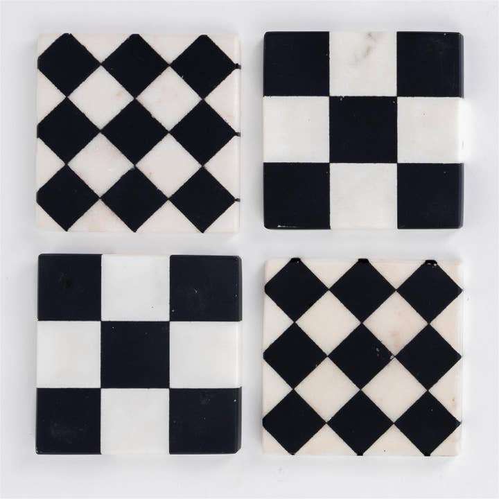 Audrey's Home & Gift - Wholesale Coasters - Black And White Marble Coasters (Set Of 4) (Pk/04 Sets)3