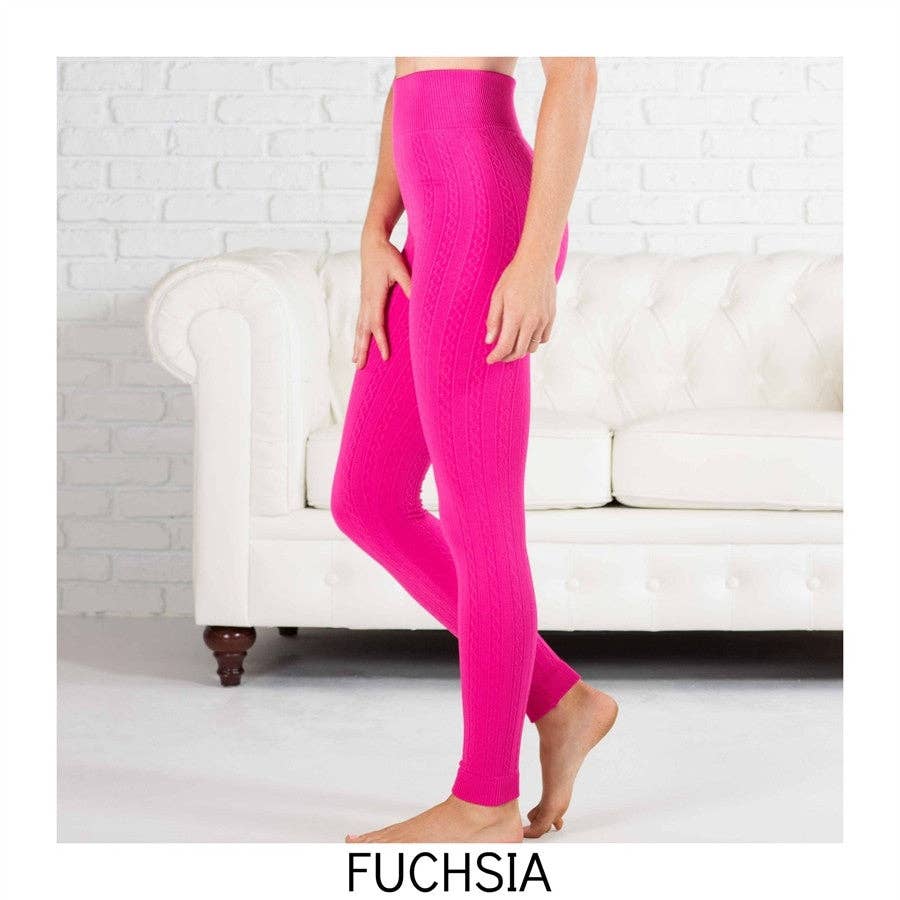 Truly Contagious - Venta al por mayor Leggings modernos - Mujer - Leggings forrados en forro polar de punto trenzado (TX200)4