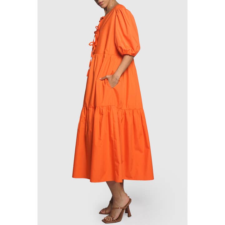 Sans Souci - Wholesale Jurk - Dames - POPLIN MAXIJURK MET STRIKSLUITING VOOR13