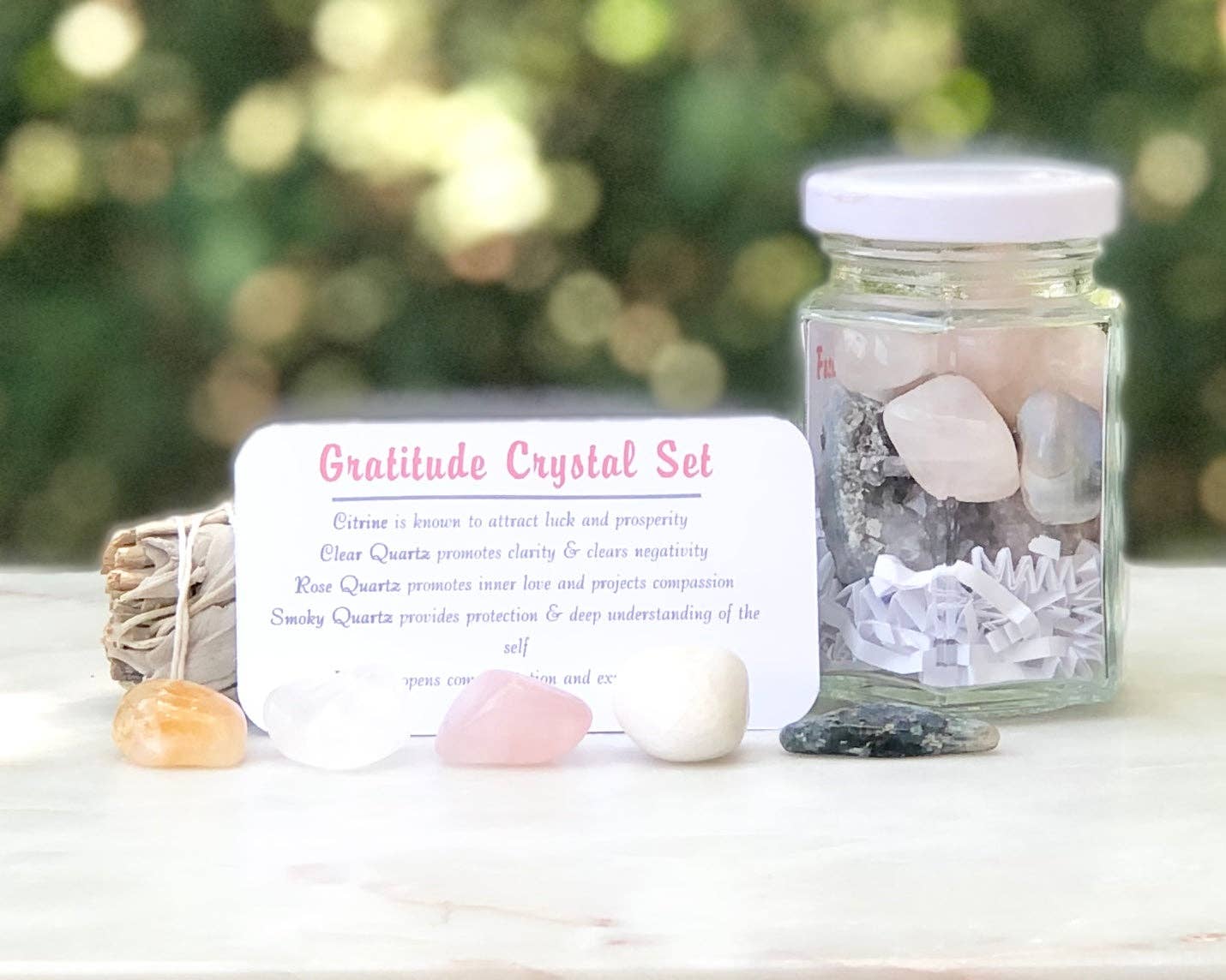 Mindful Intentions® - Wholesale Spiritual Stone/Crystal - Gratitude Crystal Set in Jar4