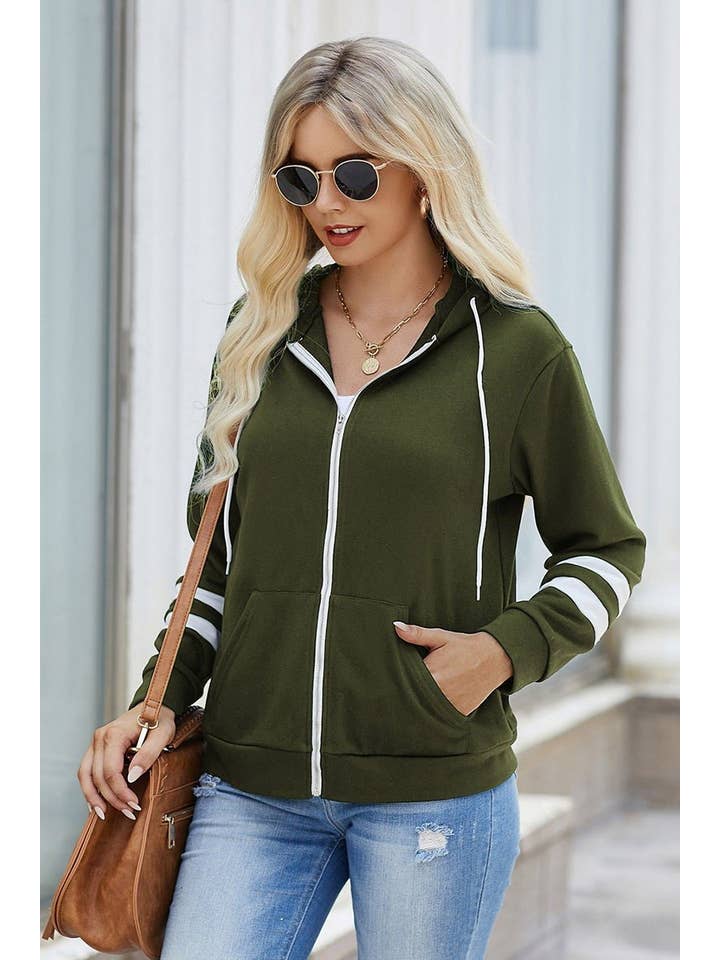 Elings - Wholesale Hoodie – Women's - Full Zip Up Long Sleeve Pockets Hoodie2