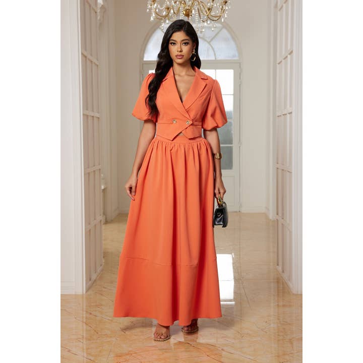 Ensfarvet matchende nederdelsæt for engroshandel hos Chicways