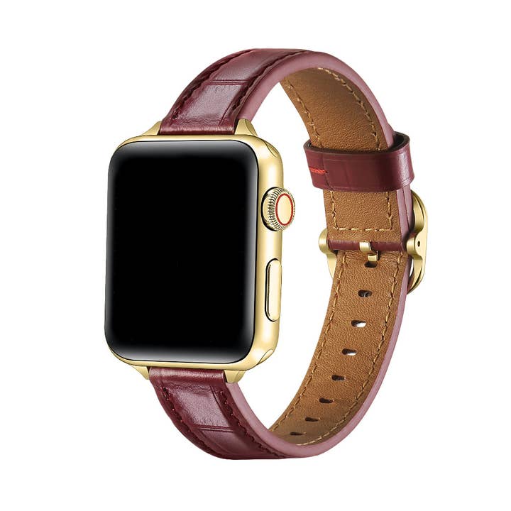 Carmen Skinny Croc Leather Band for Apple Watch for wholesale by Posh Tech