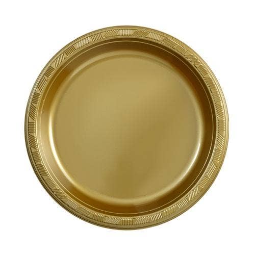 EcoQuality - Wholesale Disposable Plate - Gold Plastic Plates – Elegant Disposable Plates for Special Events