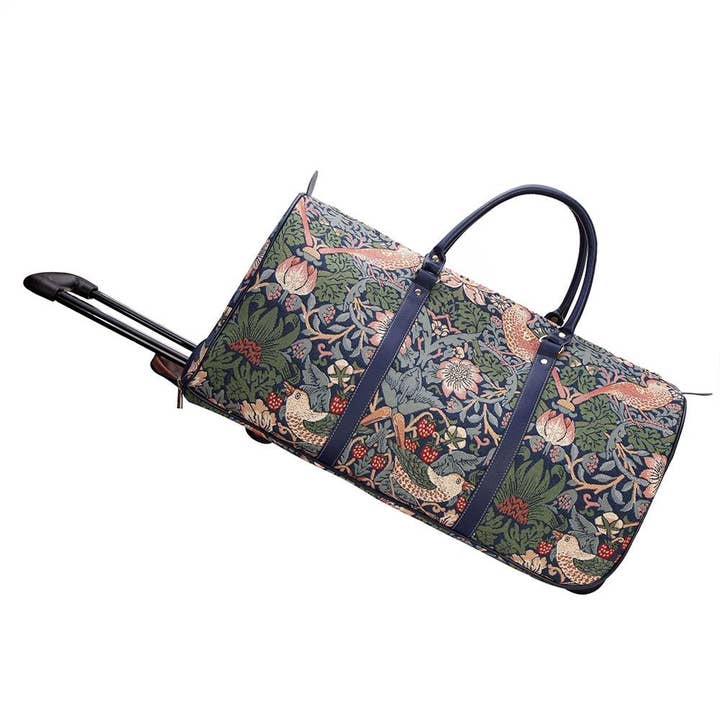 William Morris Strawberry Thief Blue - Pull Holdall for wholesale by Signare Tapestry