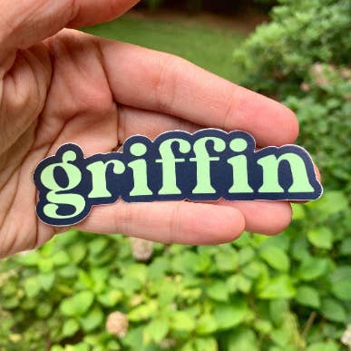 Griffin- Blue and Green {sticker} for wholesale by Uncle Dunc's Sticker Shoppe