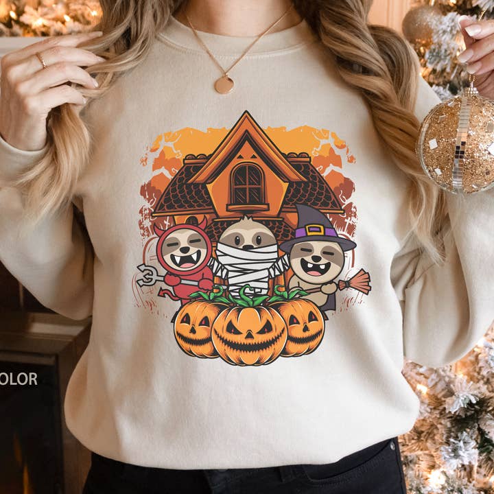Devil Mummy Witch Sloth Halloween Skjorta, Glad Slothoween för wholesale av NVC Ecommerce LLC