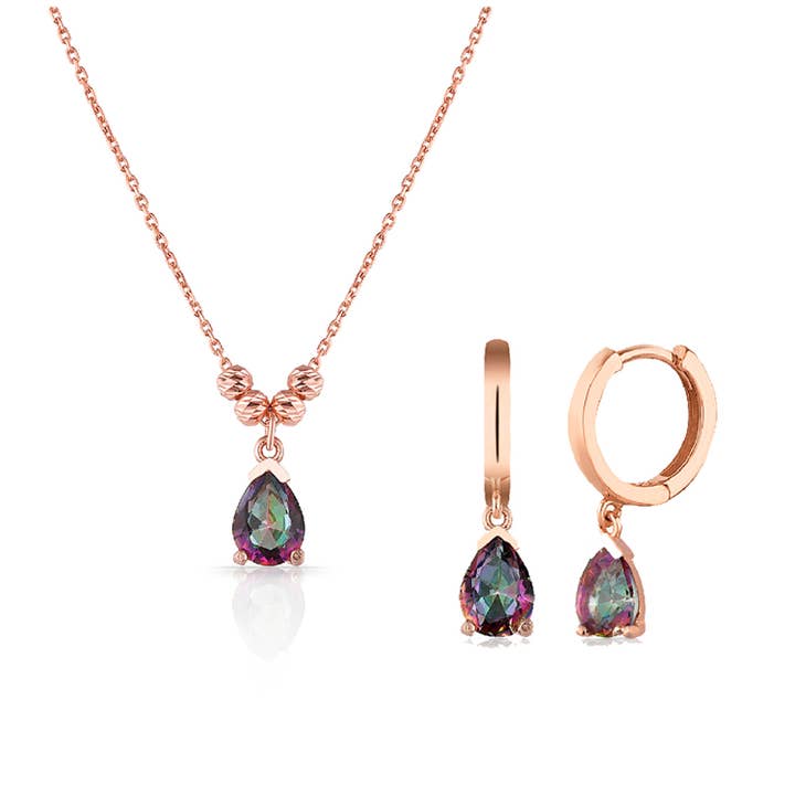 Set di gioielli in argento sterling 925 per donna con collana e orecchini per la vendita all'ingrosso da parte di Azuris Silver