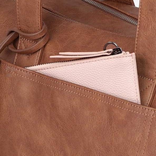 Mini-Clutch aus Leder - Blush für den Großhandel von VANCHI