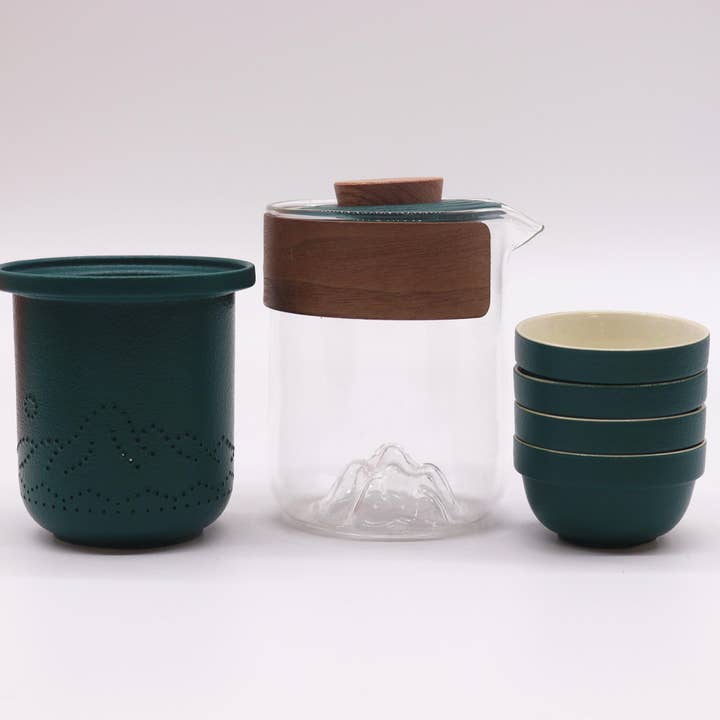 Ancient Wisdom - Wholesale Tea Set - Travel Mountain Teapot Set - Four Friends