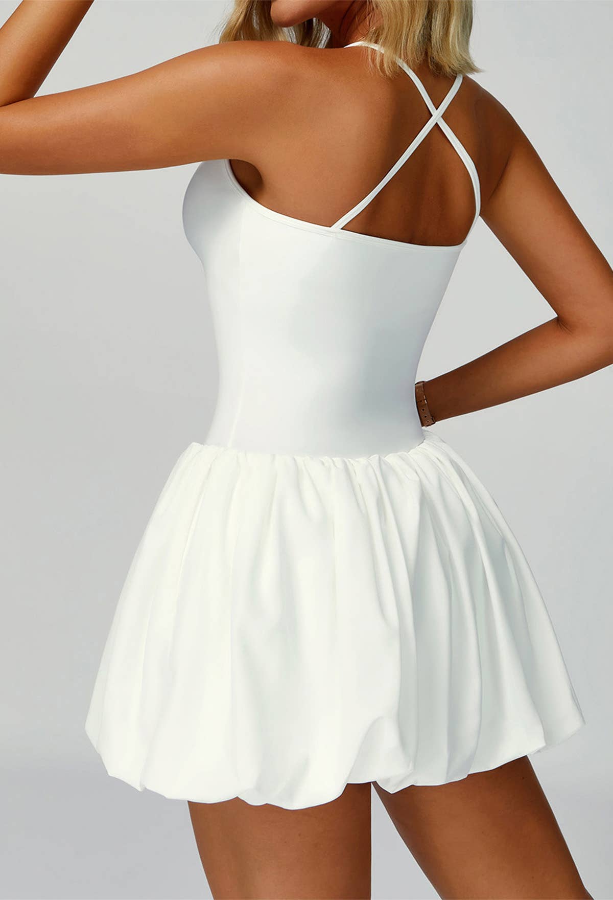 Crave by FW – wholesale Athletic dress – Women′s – Cross Back Tennis Dresses with Short and Pocket17