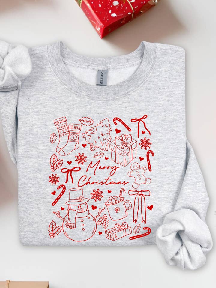 Christmas Doodles Tshirt or Crewneck for wholesale by Jolene's Boutique