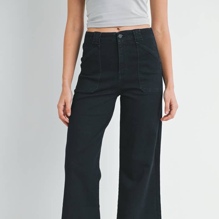 DP782 - BLK - Patch Pocket Wide Leg Flare and other Purchase Wholesale patch pocket. Free Returns & Net 60 Terms on Faire trending on Faire.