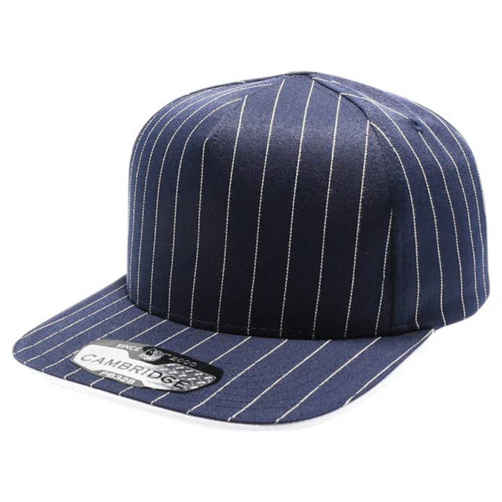 DOBBI - Wholesale Flat Brim Cap - Unisex - 5-Panel Pinstripe Snapback Hat