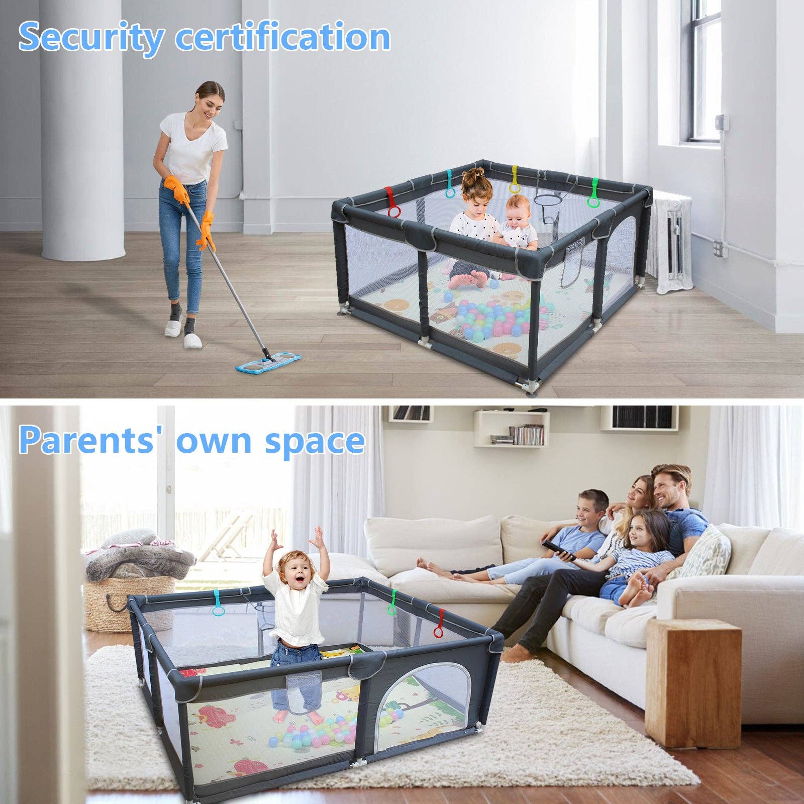 39F Inc. - Wholesale Play Mat - Kids & Baby - 47"x47" Portable Baby & Pet Playpen – Indoor/Outdoor Use6