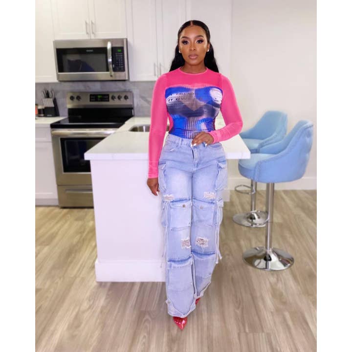 MB Fashion Wholesale - Wholesale Jeans - Women's - MB FASHION ELASTICATED WAIST DENIM PANTS 8483LY32