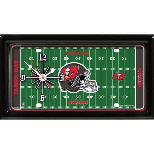 Tampa Bay Buccaneers Field Clock for wholesale by Good Tymes Enterprises Inc