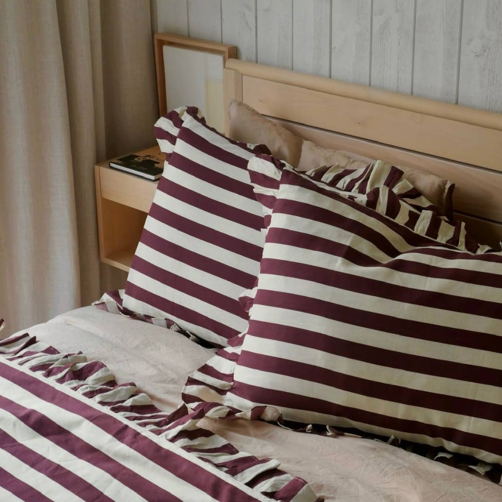 OMOM - Wholesale Bedding Set - Organic duvet cover set - Ruffled Striped in linen/cotton4
