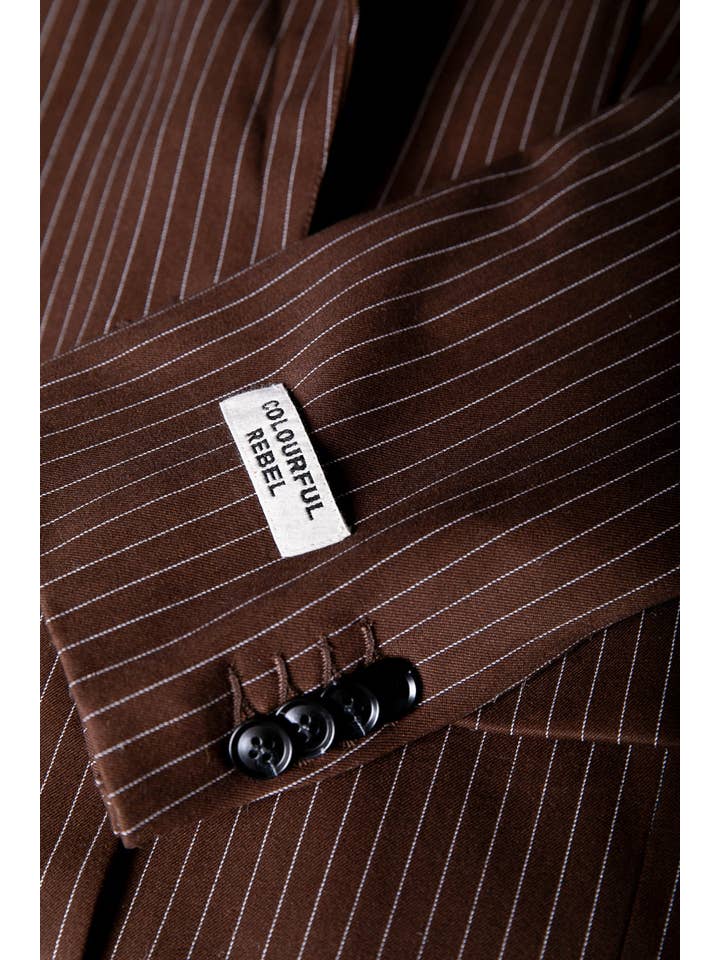 Jesra Pinstripe Blazer | Brown for wholesale on Faire6