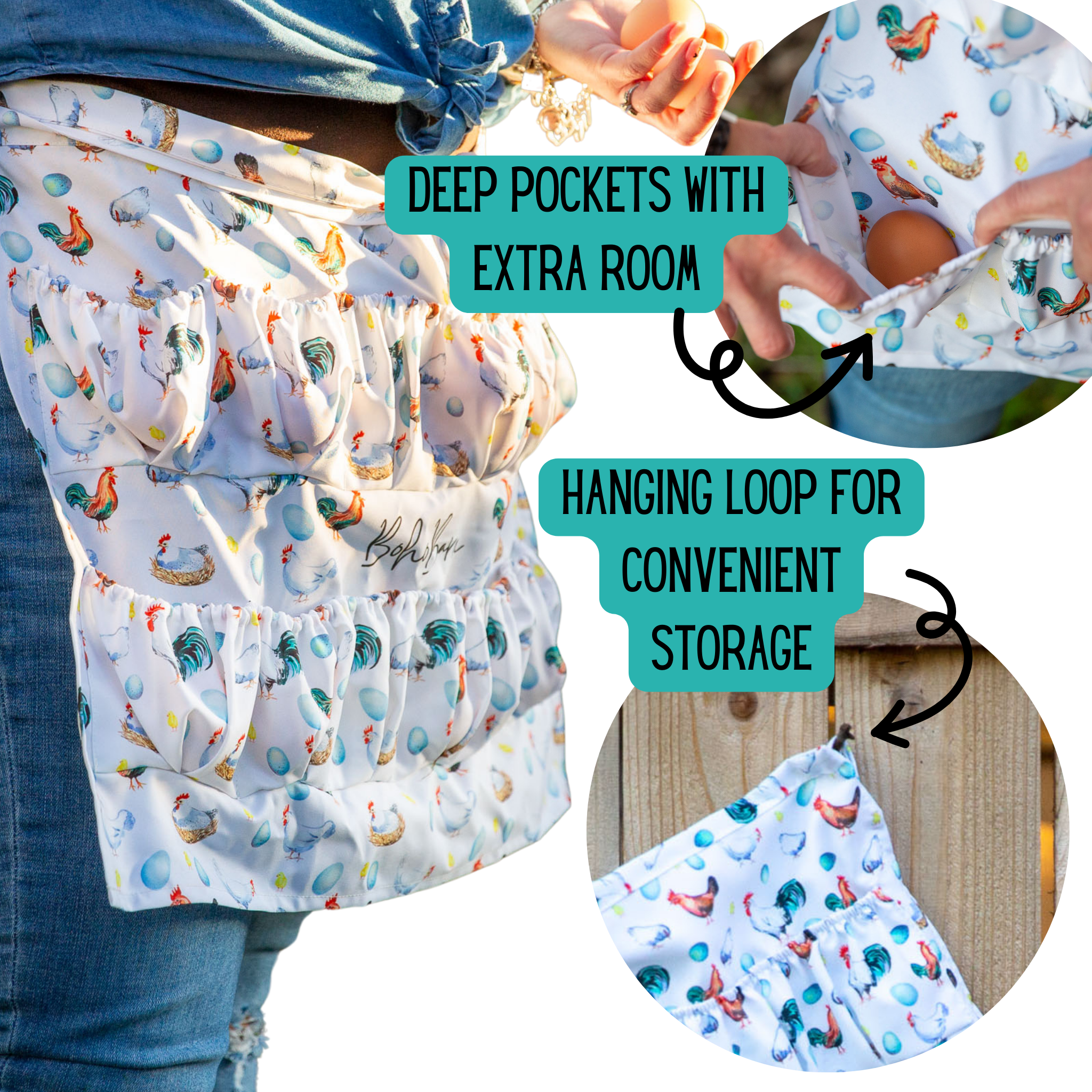 BohoBarn - Wholesale Apron - Apron for egg collecting, farm apron,3