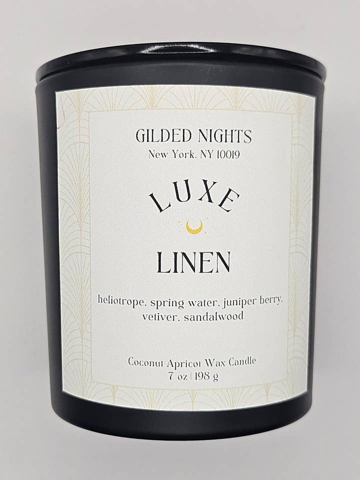 Luxe Linen 7 oz. Candle for wholesale by Gilded Nights