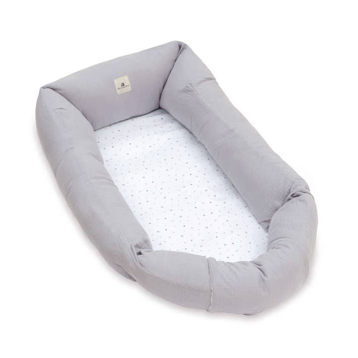 Co-sleeping baby nest (with wedge) gray with stars · Delphin 666C-134 for wholesale by Alondra Baby
