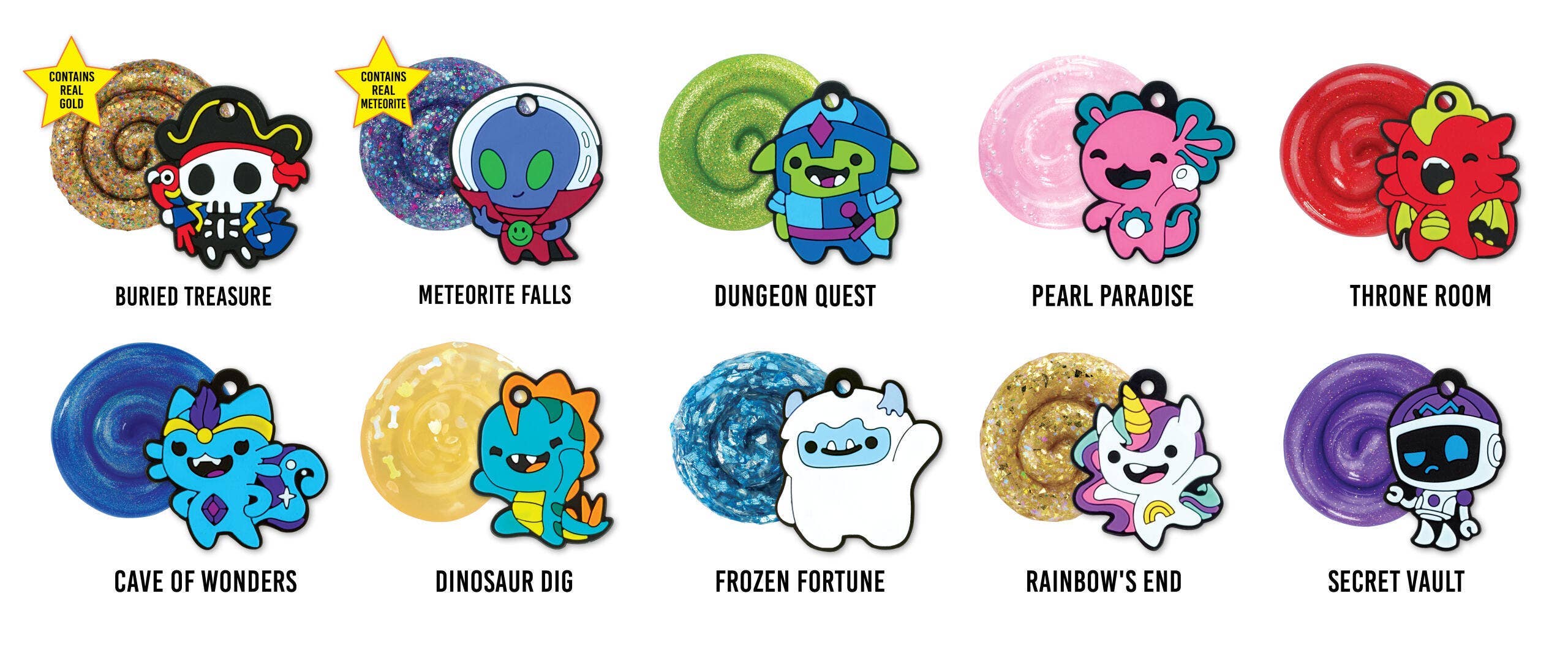 Crazy Aaron's - Wholesale Putty/Slime - Kids - Lost Treasure Guardians 60 Count 2" Tin Asst.1