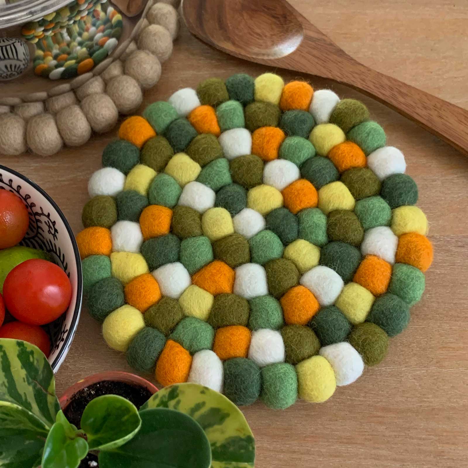 Hamro Village - Wholesale Trivet - Felt Ball Trivet5