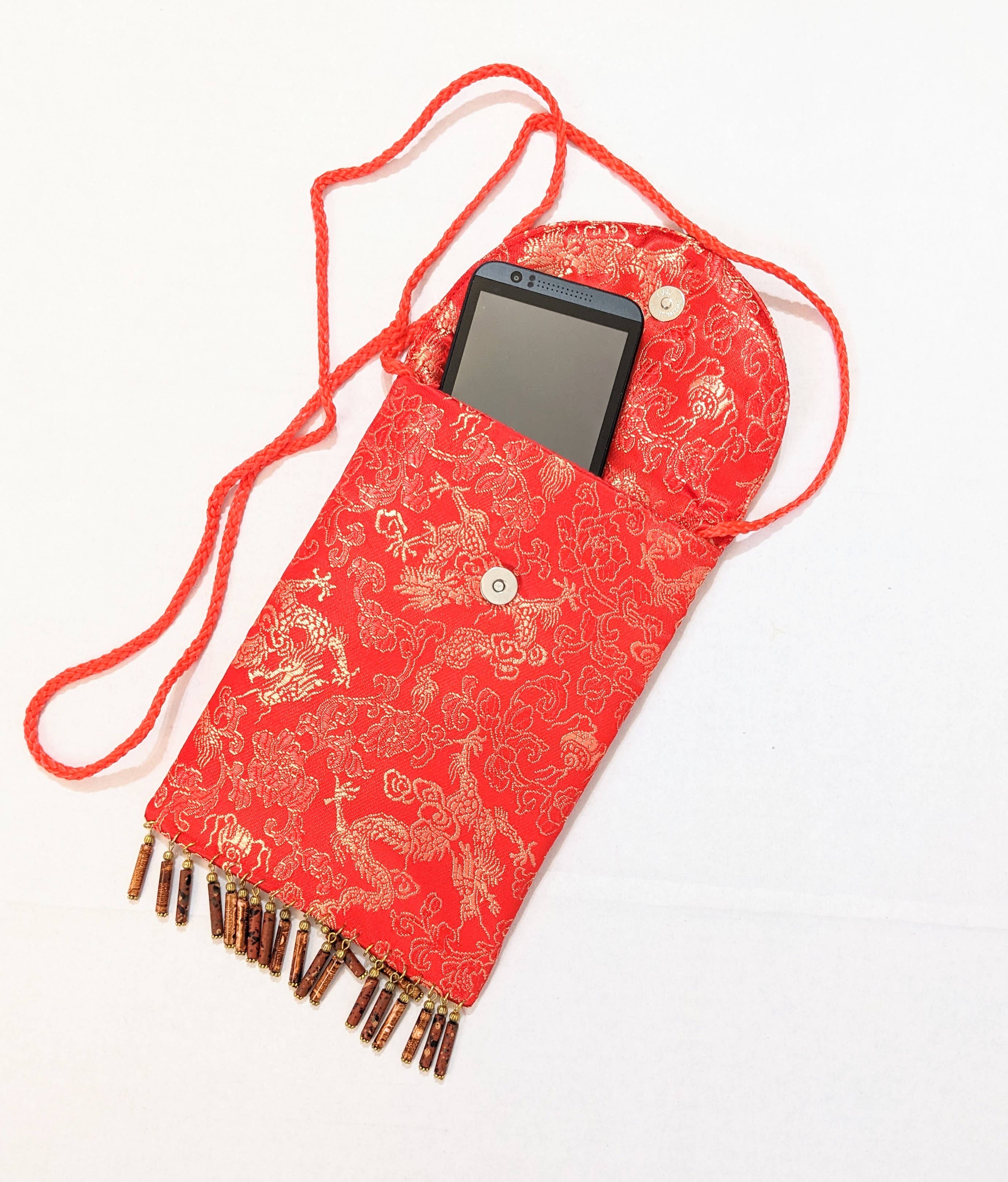 Fiona Accessories - Wholesale Crossbody Bag - Women's - Crossbody Bag Chinese Brocade Beaded Tassel Multi0