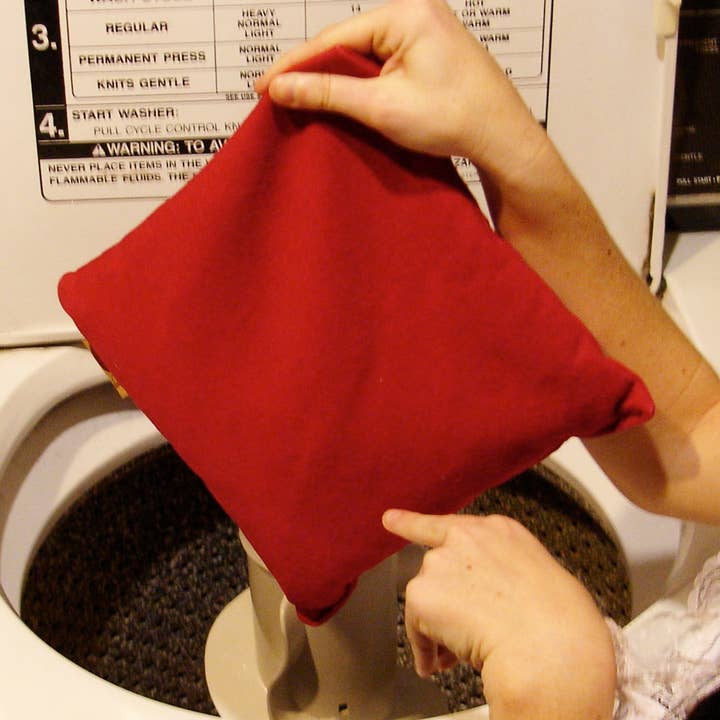 Hot Cherry Pillows - Wholesale Hot/Cold Compress - Hot Cherry Square Pillow in Plush Red Ultra-Suede4