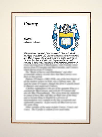 Conroy for wholesale by Family Histories