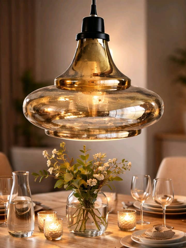 Gold Luster Pendant 9.5x7.5in for wholesale by Wholesale Home Decor