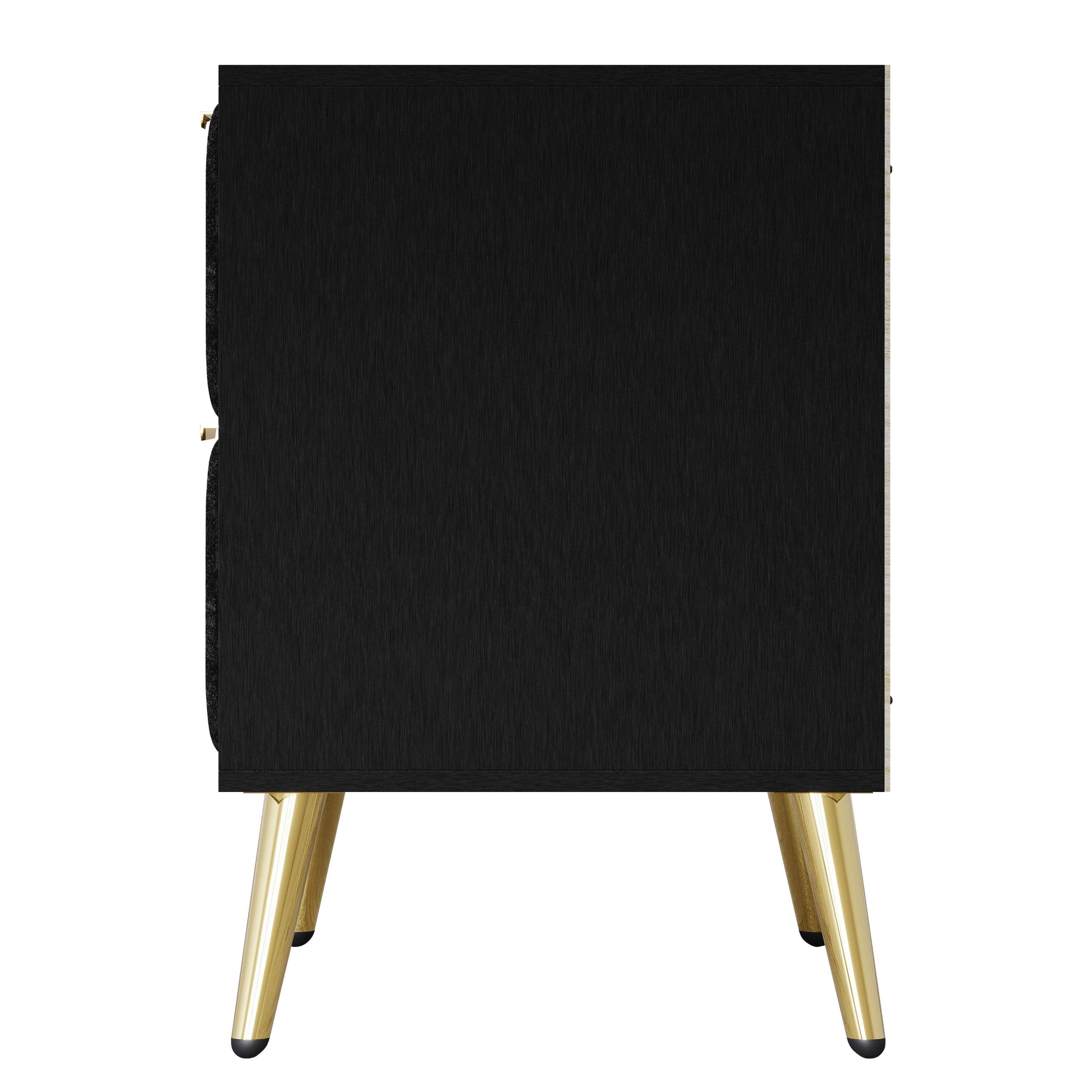 Home Design - Wholesale Bedroom Furniture - Home Design Alva 2 Drawer Nightstand, Black4