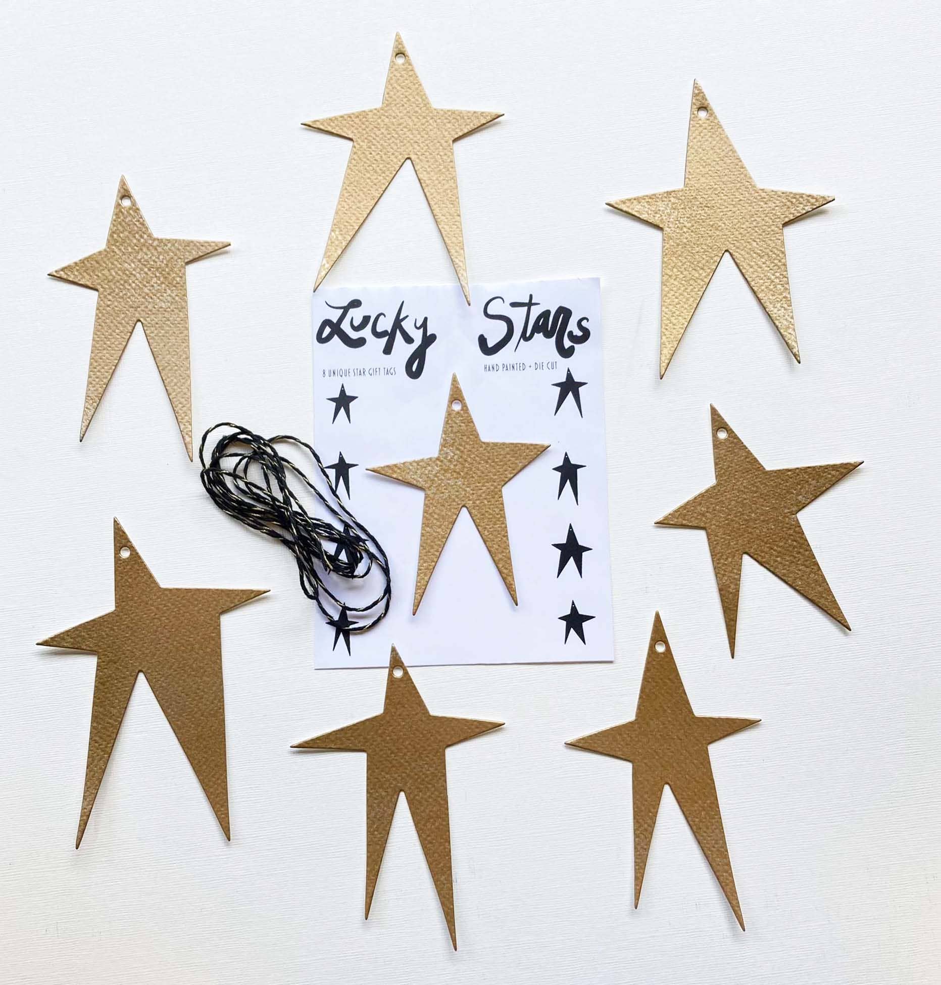 Mirthos Paper - Wholesale Gift Tag - Lucky Stars - Gold Gift Tag, Ornament, Banner1