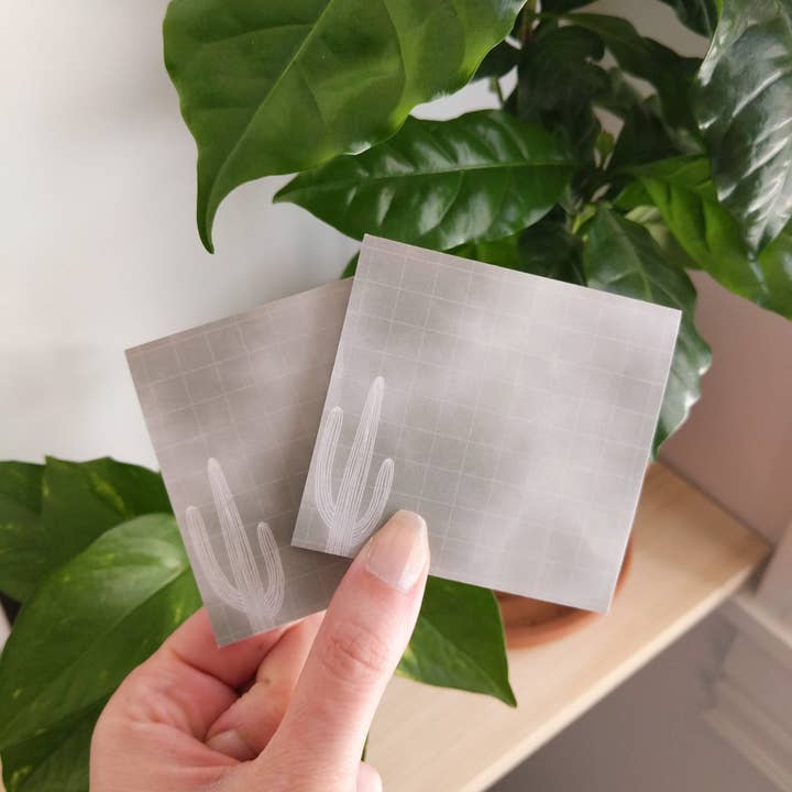 Green Watercolor Cactus Sticky Post-It Note for wholesale by Savaria Marie Design